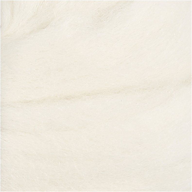 Merinould, tykkelse 21 my, r&aring;hvid, 100 g/ 1 pk.