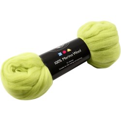 Merinould, tykkelse 21 my, limegr&oslash;n, 100 g/ 1 pk.