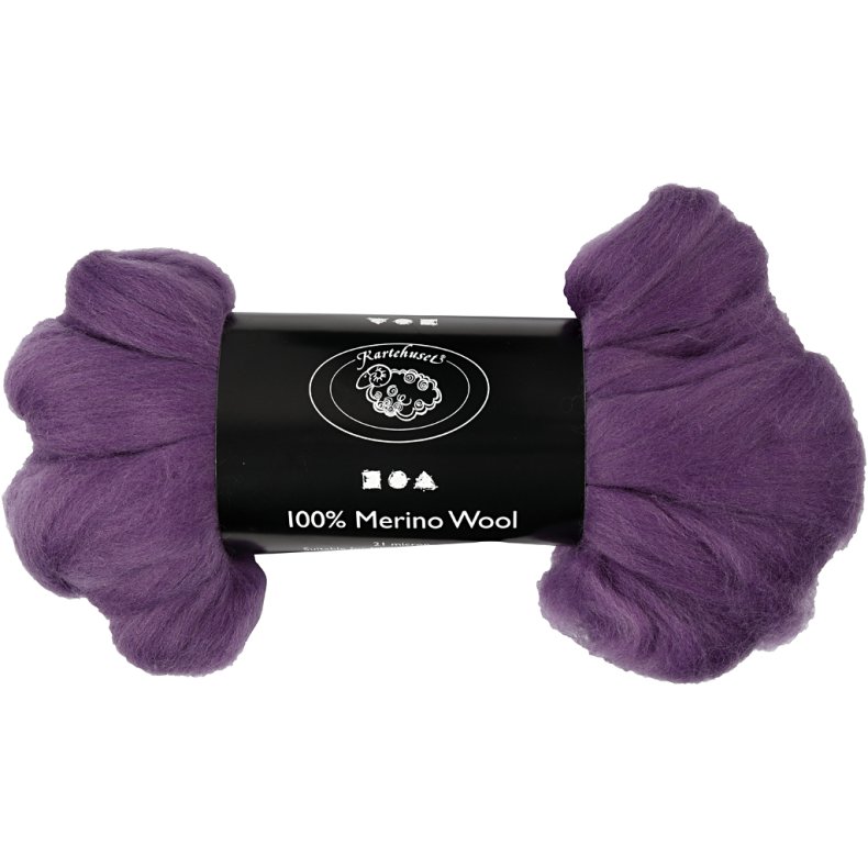 Merinould, tykkelse 21 my, violet, 100g/ 1 pk.