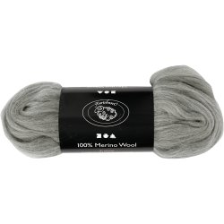 Merinould, tykkelse 21 my, gr&aring;, 100 g/ 1 pk.