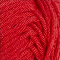 Bomuldsgarn, nr. 8/8, L: 80-85 M, m&oslash;rk r&oslash;d, 50 g/ 1 ngl.