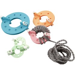 Pomponv&aelig;rkt&oslash;jer, diam. 3,5+5,5+7+9 cm, 4 stk./ 1 s&aelig;t