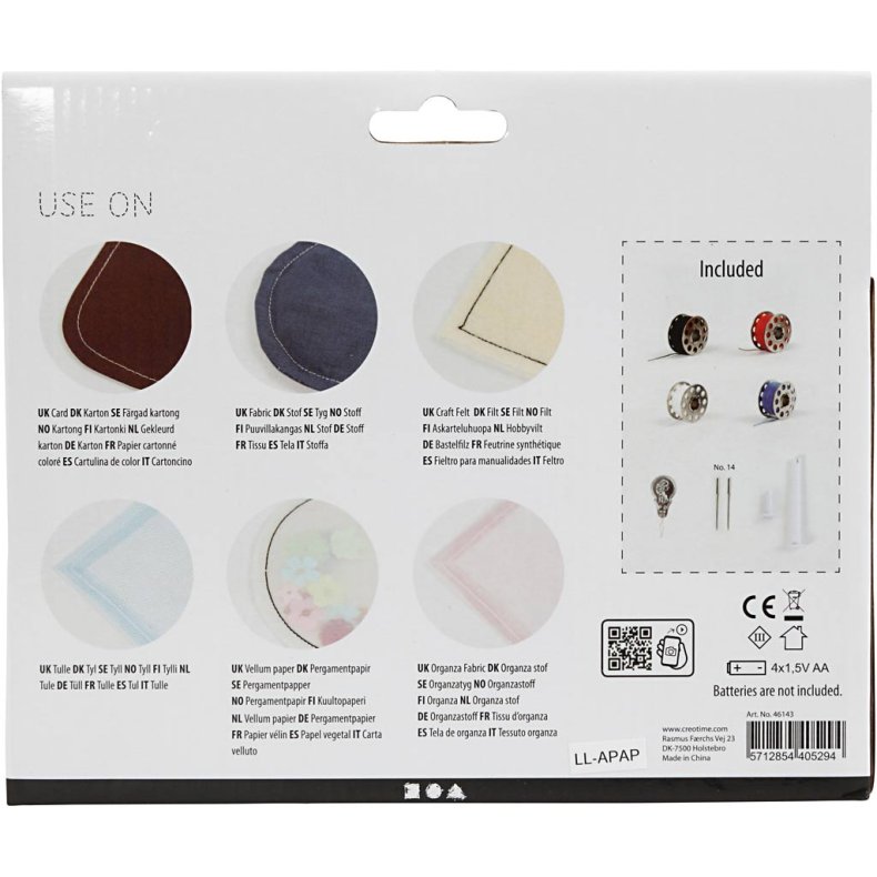 H&aring;ndsymaskine, H: 6,7 cm, L: 20,5 cm, B: 3,5 cm, hvid, 1 stk.