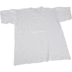 T-shirt, B: 32 cm, str. 3-4 &aring;r, rund hals, 145 g, hvid, 1 stk.