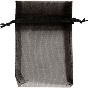 Organzapose, str. 7x10 cm, sort, 10 stk./ 1 pk.