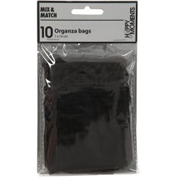 Organzapose, str. 7x10 cm, sort, 10 stk./ 1 pk.