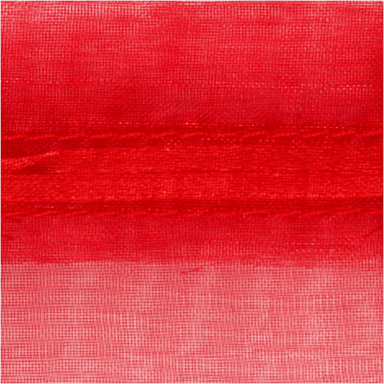 Organzapose, str. 7x10 cm, r&oslash;d, 10 stk./ 1 pk.