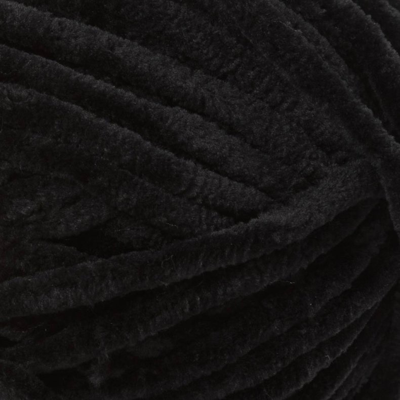 Velourgarn, L: 105 m, pind 5-6, sort, 100 g/ 1 ngl.