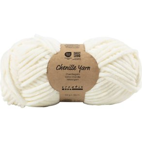 Velourgarn, L: 105 m, pind 5-6, r&aring;hvid, 100 g/ 1 ngl.