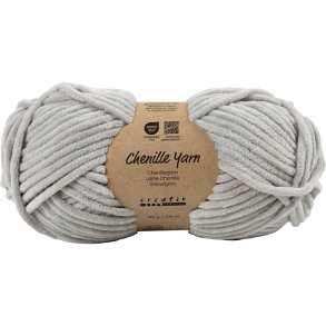 Velourgarn, L: 105 m, pind 5-6, gr&aring;, 100 g/ 1 ngl.