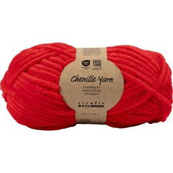 Velourgarn, L: 105 m, pind 5-6, r&oslash;d, 100 g/ 1 ngl.