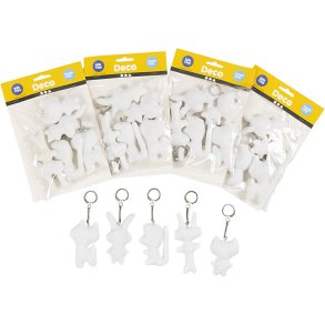 Stoffigurer med nøglering, H: 6-10 cm, 25 stk./ 1 pk.