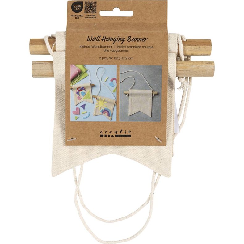 Lille v&aelig;gbanner, Svalehaleform, H: 12 cm, B: 10,5, 300 g, lys natur, 2 stk./ 1 pk.