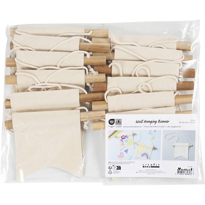Lille v&aelig;gbanner, Svalehaleform, H: 12 cm, B: 10,5 cm, 300 g, lys natur, 12 stk./ 1 pk.