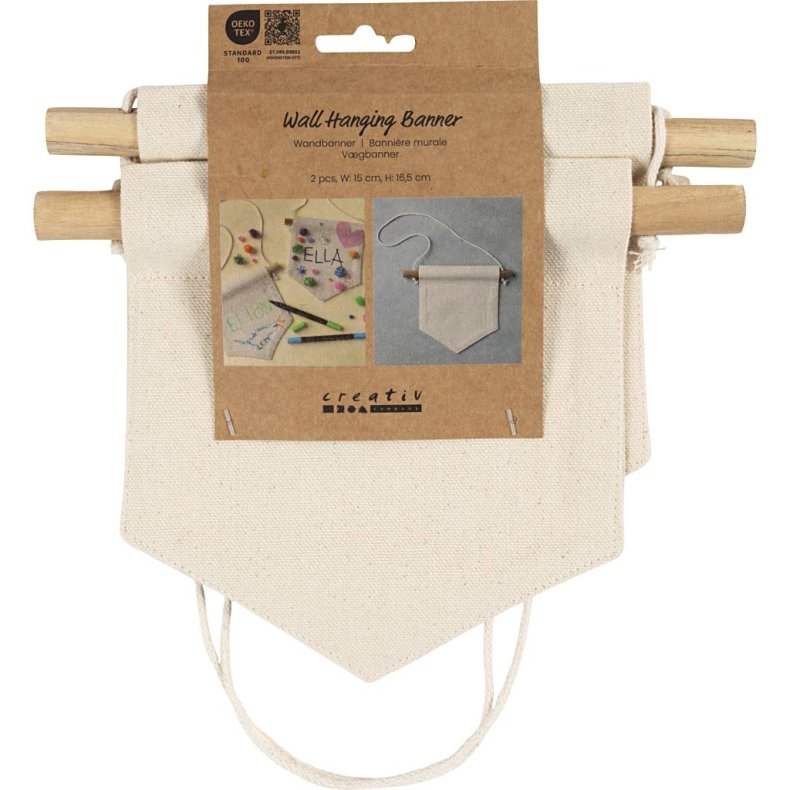 V&aelig;gbanner, Spids form, H: 16,5 cm, B: 15 cm, 300 g, lys natur, 2 stk./ 1 pk.