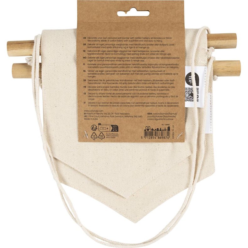 V&aelig;gbanner, Spids form, H: 16,5 cm, B: 15 cm, 300 g, lys natur, 2 stk./ 1 pk.