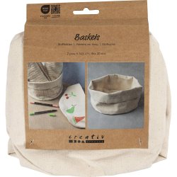 Stofkurve, H: 14,5 cm, diam. 20 cm, 385 g, lys natur, 2 stk./ 1 pk.