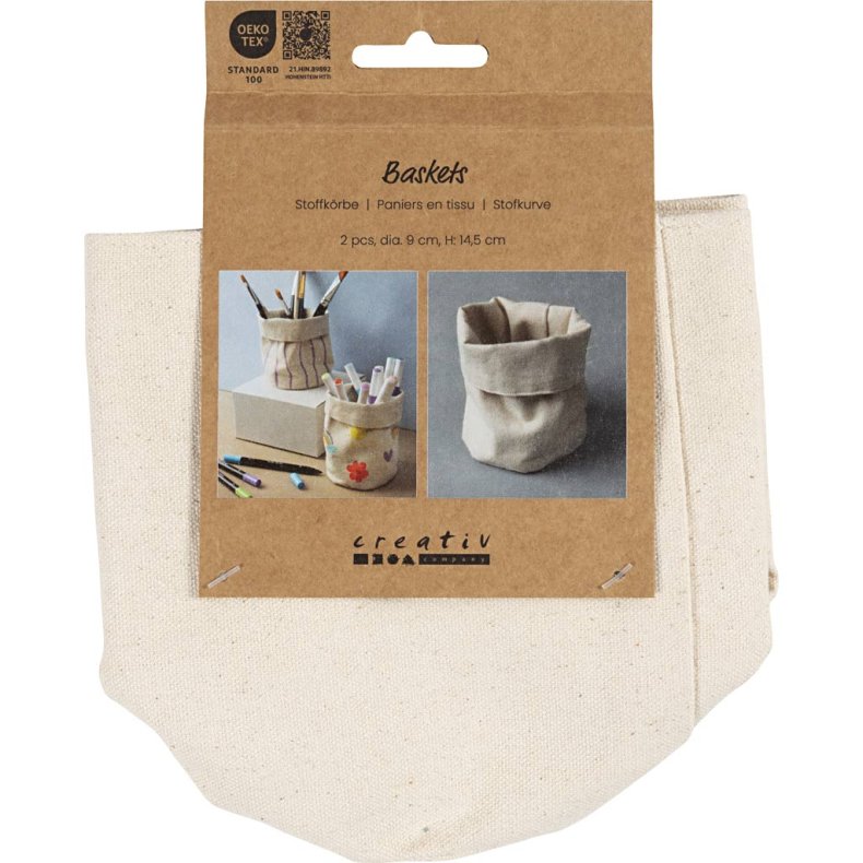 Stofkurve, H: 14,5 cm, diam. 9 cm, 385 g, lys natur, 2 stk./ 1 pk.