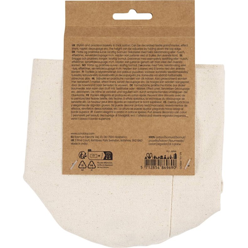 Stofkurve, H: 14,5 cm, diam. 9 cm, 385 g, lys natur, 2 stk./ 1 pk.