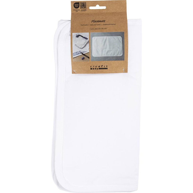 D&aelig;kkeservietter, str. 30x45 cm, 145 g, hvid, 2 stk./ 1 pk.
