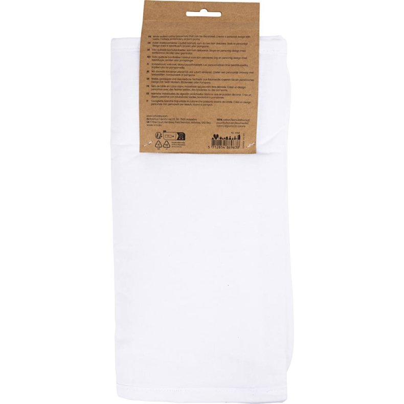 D&aelig;kkeservietter, str. 30x45 cm, 145 g, hvid, 2 stk./ 1 pk.