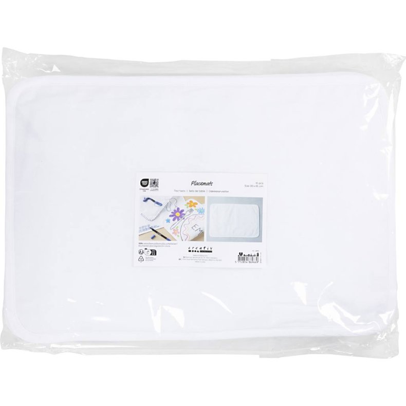 D&aelig;kkeservietter, str. 30x45 cm, 145 g, hvid, 10 stk./ 1 pk.