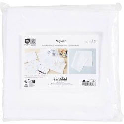 Stofservietter, str. 42x42 cm, 145 g, hvid, 12 stk./ 1 pk.