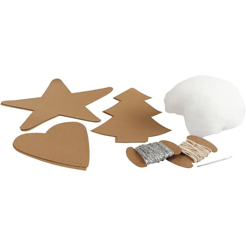 Juleoph&aelig;ng af l&aelig;derpapir, tykkelse 0,55 mm, beige, 1 s&aelig;t