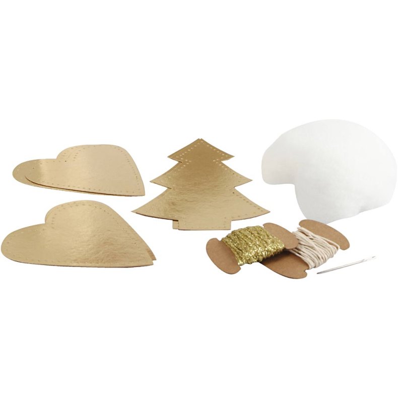 Juleoph&aelig;ng af l&aelig;derpapir, tykkelse 0,55 mm, guld, 1 s&aelig;t