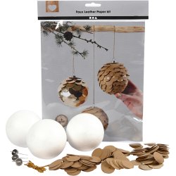 Kogler af l&aelig;derpapir, diam. 8 cm, tykkelse 0,55 mm, guld, 1 s&aelig;t