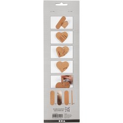 Julehjerter af l&aelig;derpapir, tykkelse 0,55 mm, guld, 1 s&aelig;t