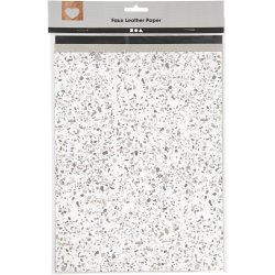 L&aelig;derpapir, ark 21x27,5+21x28,5+21x29,5 cm, tykkelse 0,55 mm, ensfarvet,folie,print, 3 ark/ 1 pk.