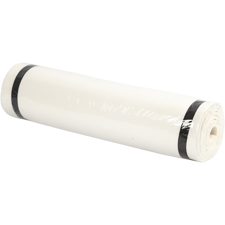 Liggeunderlag, L: 180 cm, B: 50 cm, tykkelse 6 mm, hvid, 1 stk.