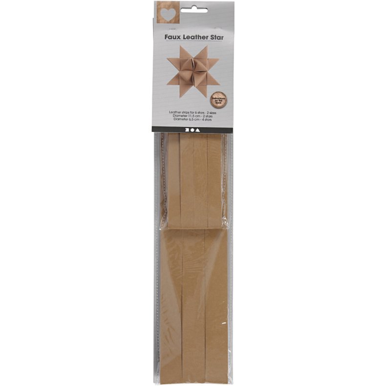 Stjernestrimler, L: 44+78 cm, B: 15+25 mm, 350 g, beige, 24 strimler/ 1 pk.