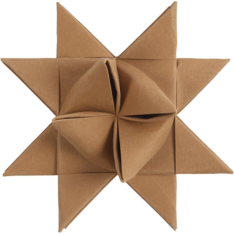 Stjernestrimler, L: 44+78 cm, B: 15+25 mm, 350 g, beige, 24 strimler/ 1 pk.