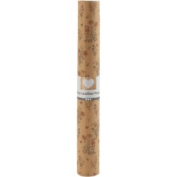 L&aelig;derpapir, blomster, B: 49,5 cm, ensfarvet,print, 350 g, lys brun, 1 m/ 1 rl.