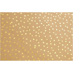 L&aelig;derpapir, B: 50 cm, ensfarvet,folie, 350 g, lys brun, guld, 1 m/ 1 rl.