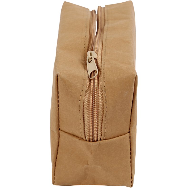 Kosmetikpung, str. 16,5x6,5x10 cm, lys brun, 1 stk.