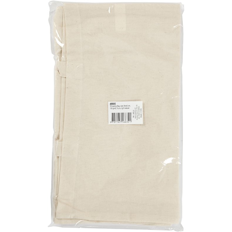 Mulepose , str. 38x42 cm, 145 g, lys natur, 5 stk./ 1 pk.