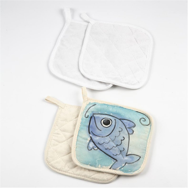 Grydelapper, str. 20x20 cm, 115 g, lys natur, 4 stk./ 1 pk.