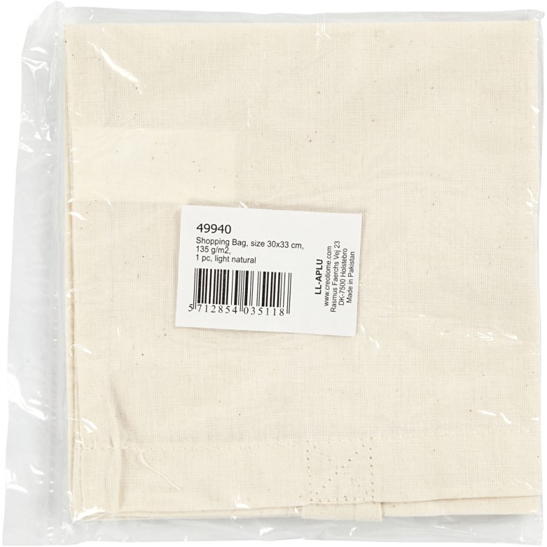 Mulepose , str. 30x33 cm, 135 g, lys natur, 1 stk.