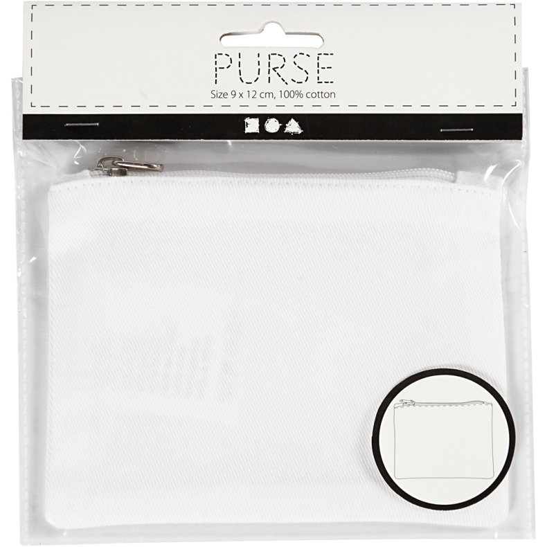 Pung, str. 9x12 cm, 210 g, hvid, 1 stk.