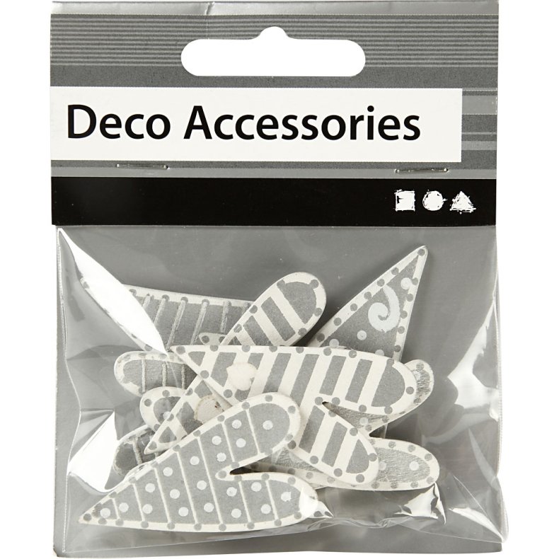 Stickers, aflange hjerter, str. 25x45 mm, 8 stk./ 1 pk.