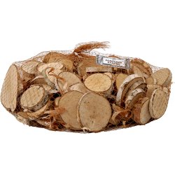 Tr&aelig;mix, diam. 25-45 mm, tykkelse 7 mm, ca. 140 stk., 600 g/ 1 pk.