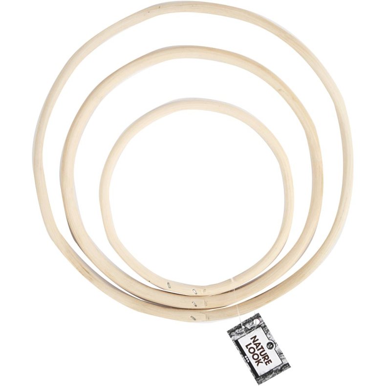 Bambusring, diam. 15,3+20,3+25,5 cm, 3 stk./ 1 s&aelig;t