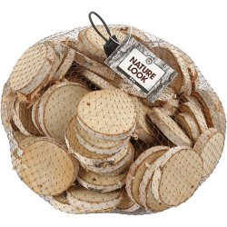 Tr&aelig;skiver med hul, diam. 35-45 mm, hulstr. 4 mm, tykkelse 7 mm, 500 g/ 1 pk.