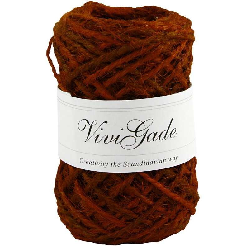 Naturhamp, tykkelse 1-2 mm, r&oslash;d, 30 m/ 1 rl.