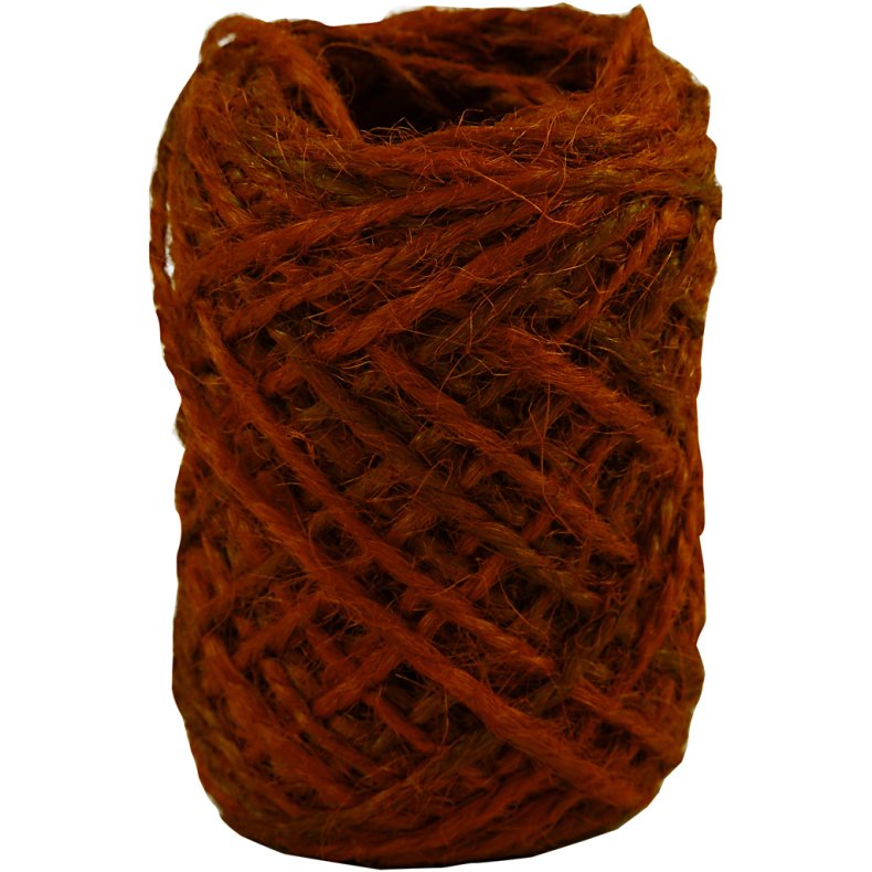 Naturhamp, tykkelse 1-2 mm, r&oslash;d, 30 m/ 1 rl.