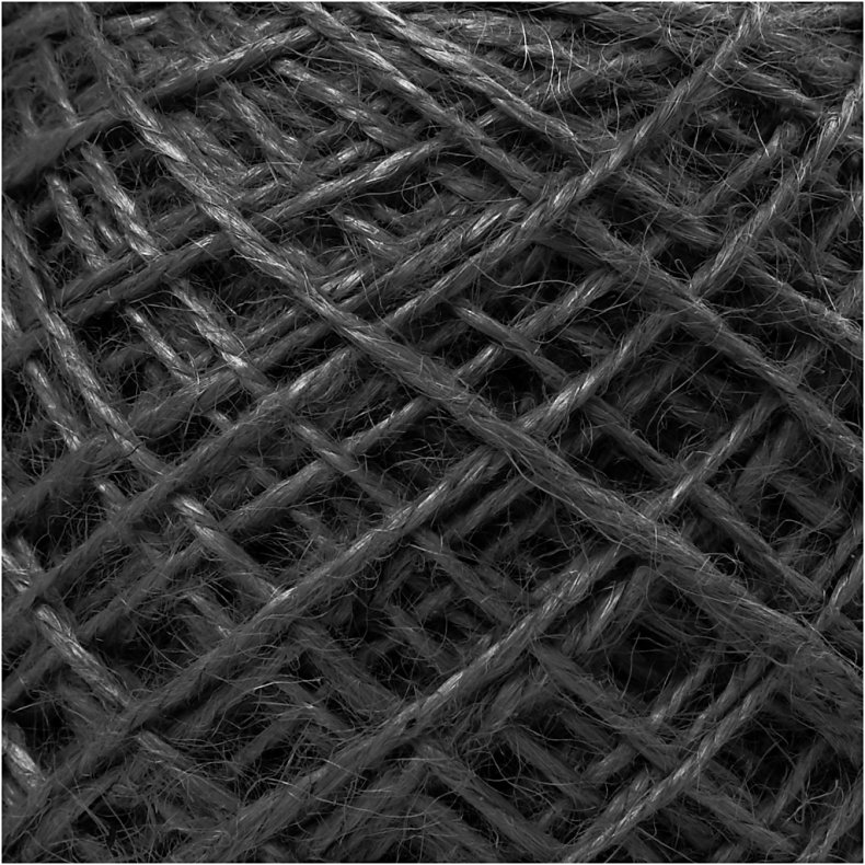 Naturhamp, tykkelse 1-2 mm, sort, 150 m/ 1 rl.