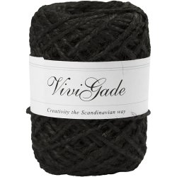 Naturhamp, tykkelse 1-2 mm, sort, 30 m/ 1 rl.